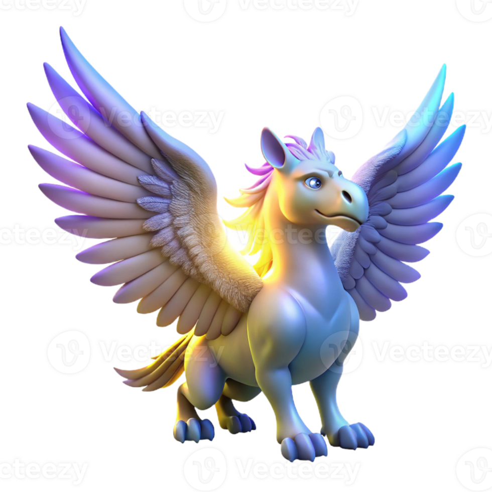 beautiful contemporary 3D Render of a Mythical Winged Horse exclusive png