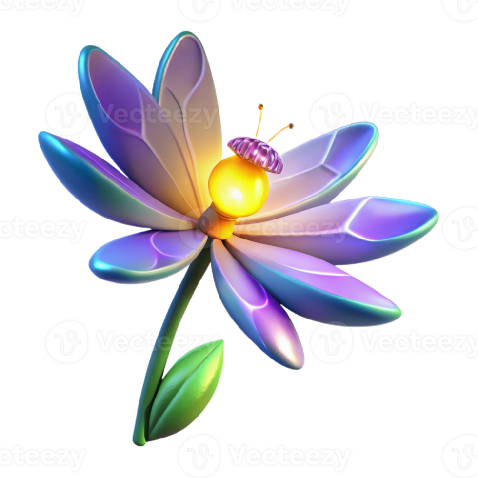 dramatic rustic Luminous 3D Flower Illustration 4K png