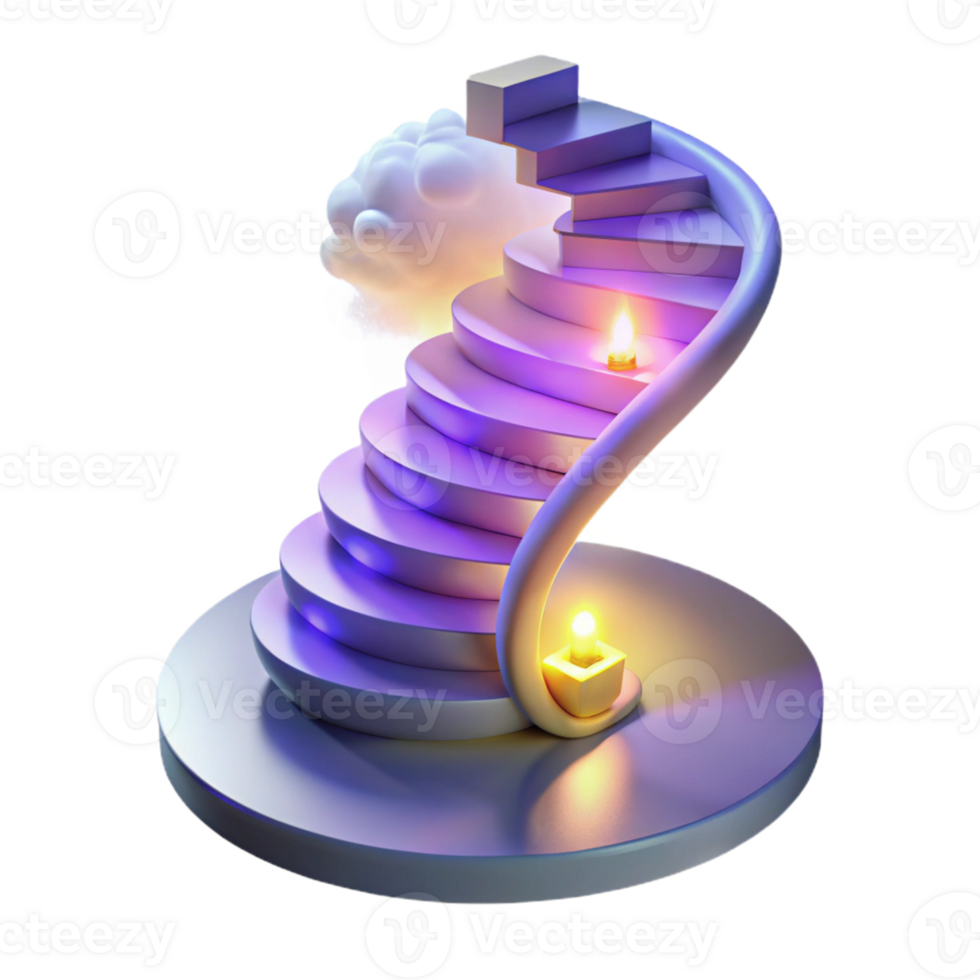 stunning minimalist Spiral Staircase 3D Render high resolution png