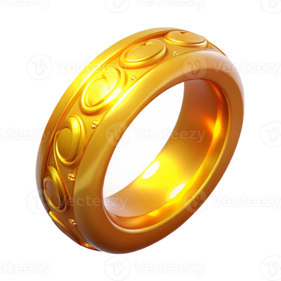 vibrant rustic Golden Ring 3D Illustration professional png