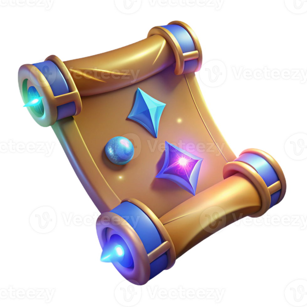 extraordinary creative Magical Scroll 3D Render high quality png