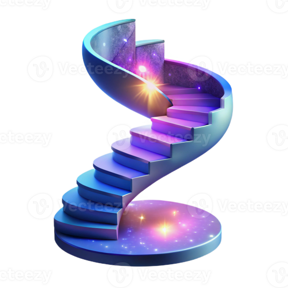 beautiful classic 3D Spiral Staircase to the Cosmos original png