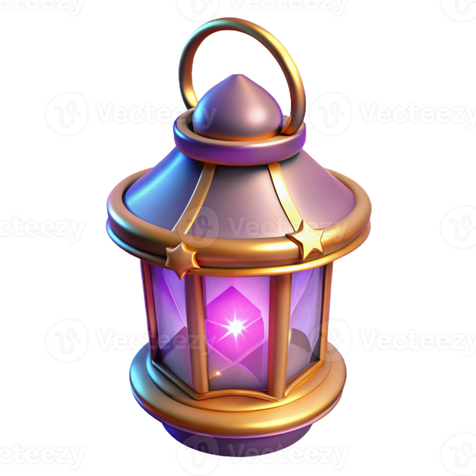 beautiful rustic Enchanted 3D Lantern Illustration premium png