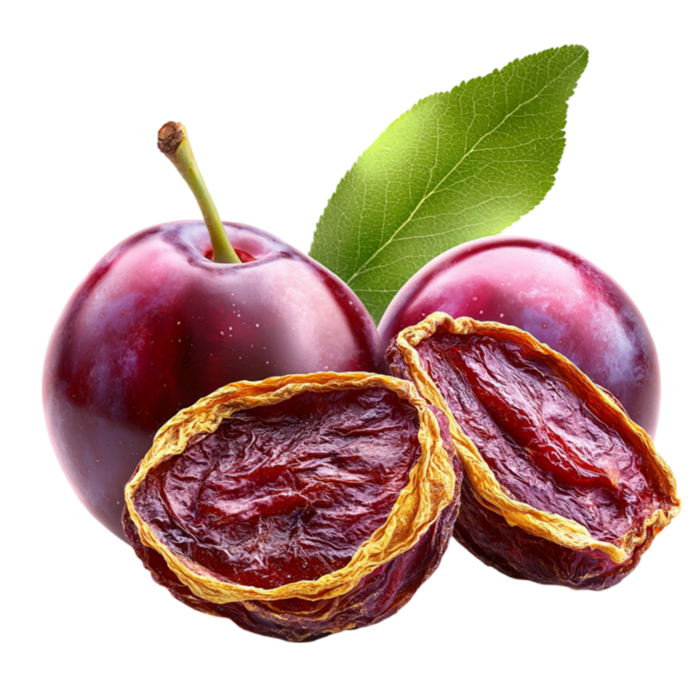 plums with one cut open symbolizing natural sweetness health and nutritious fruit png