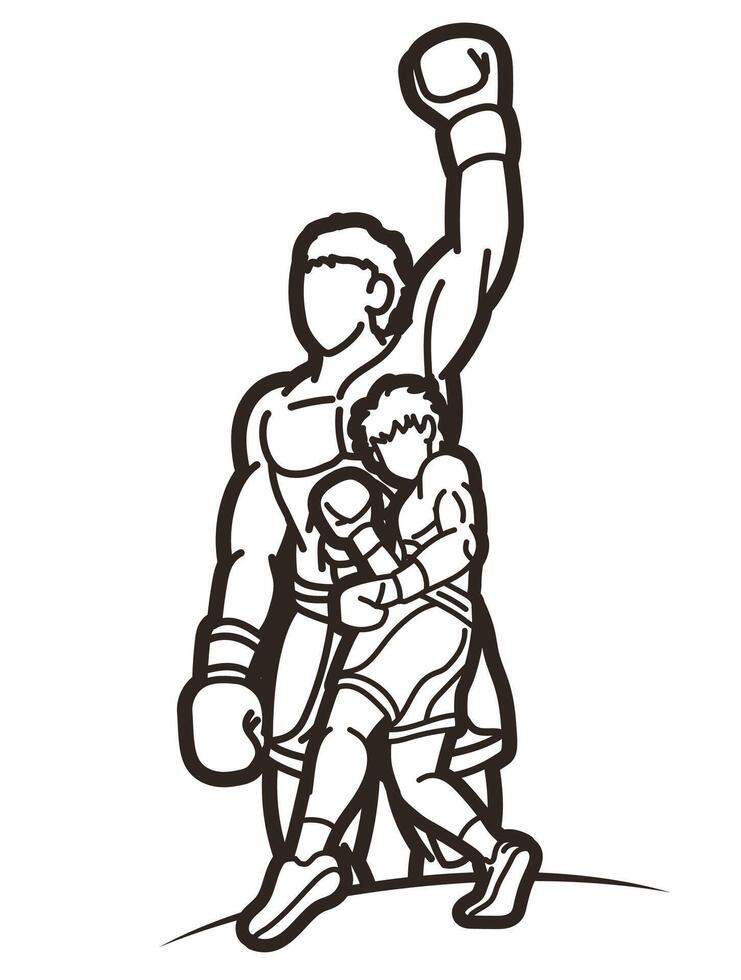 Group of Ultimate Fighter Boxing Sport Mix Action vector