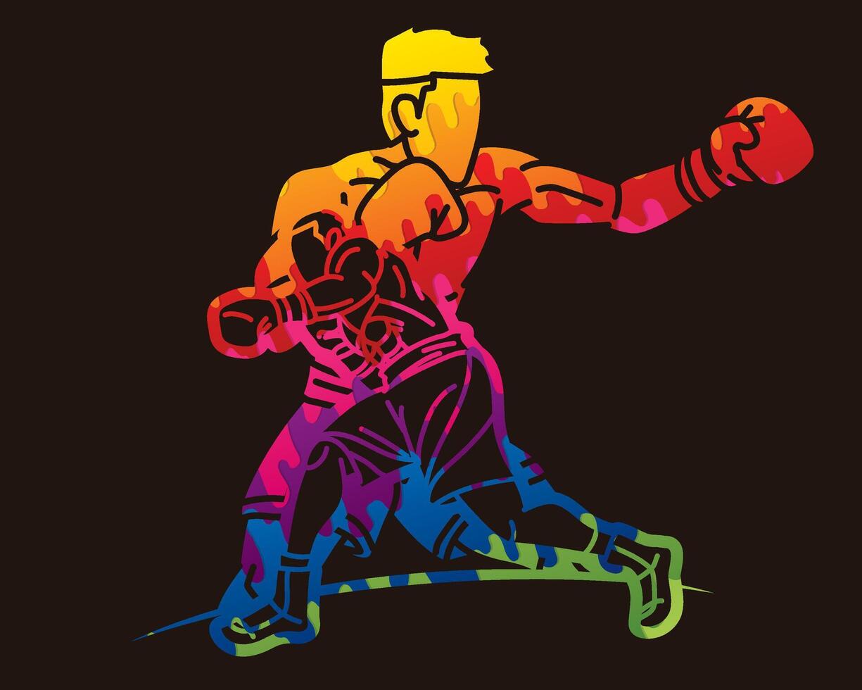 Graffiti Boxing Sport Kickboxing Mix Action vector