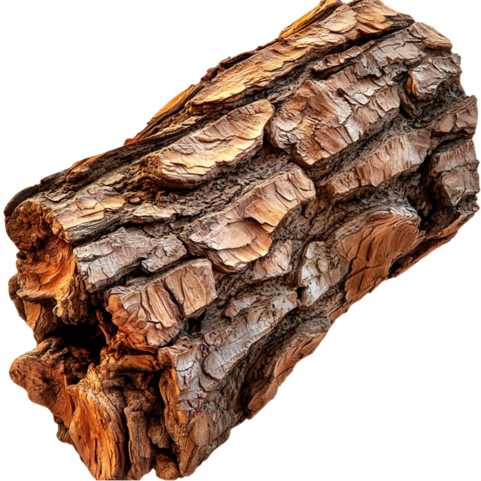 Rough textured tree bark with deep grooves and a natural earthy brown color png