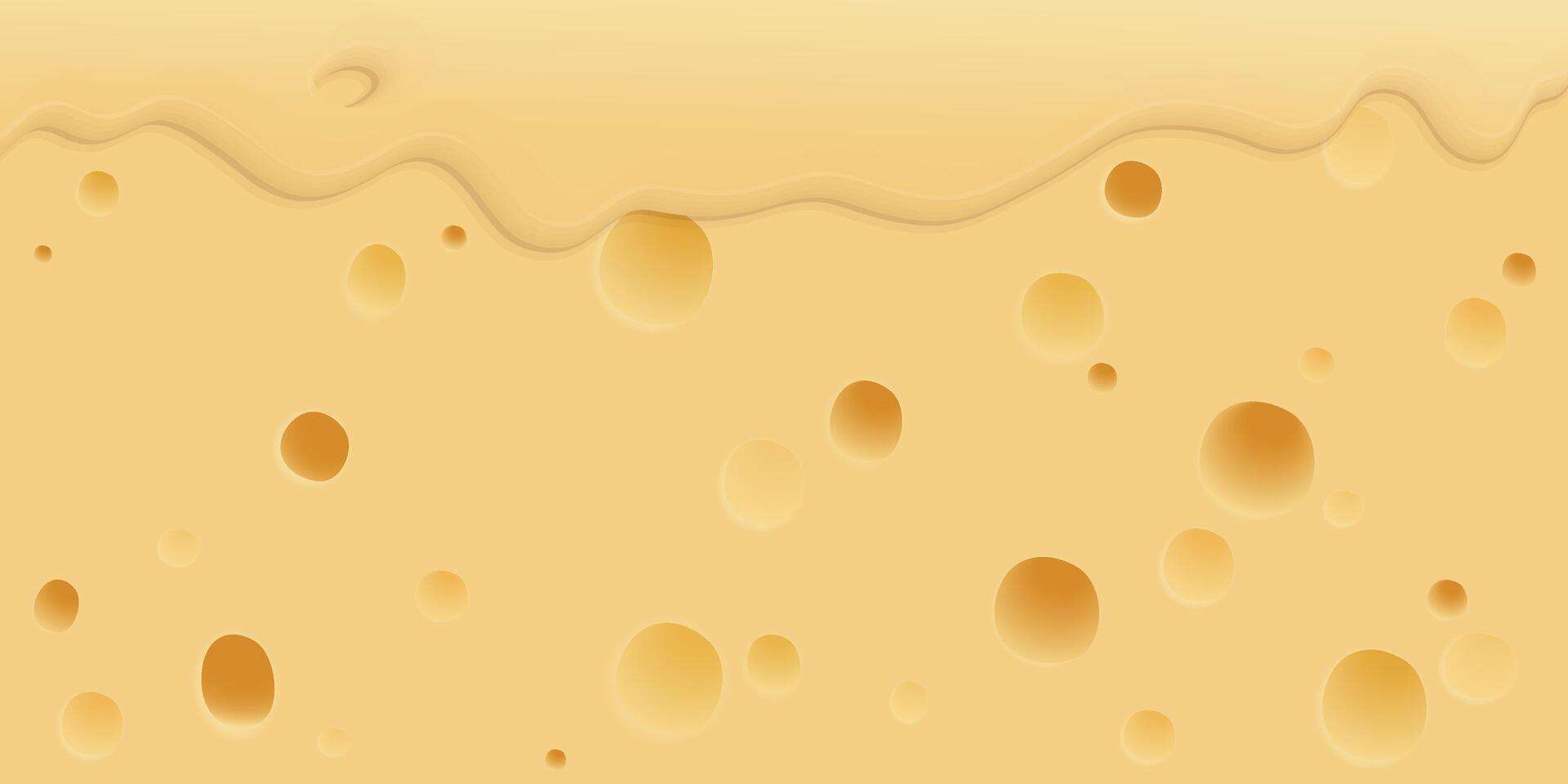 Melted Swiss cheese cross section texture background graphic illustration. vector