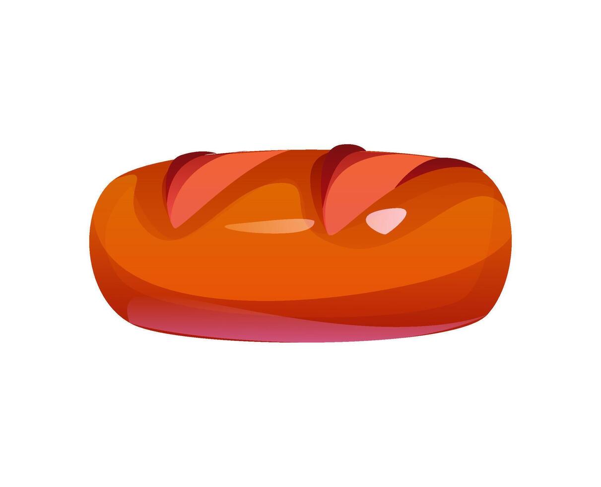 Fast food baguette loaf ABC font punctuation dash vector