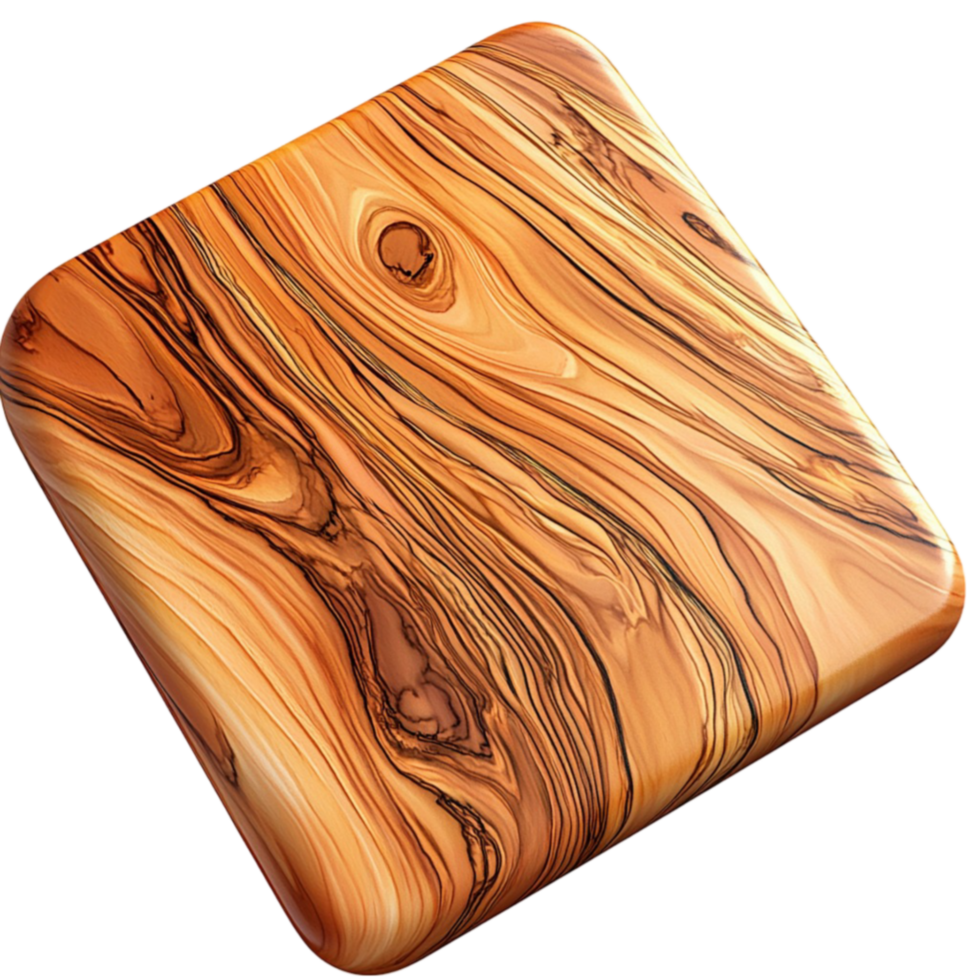 Square wooden surface with a rich natural grain and a beautifully polished finish png