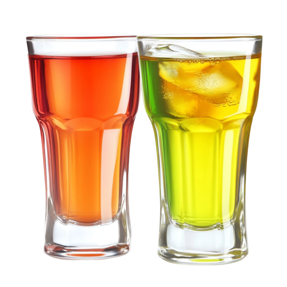 Colorful Drinks in Glasses png