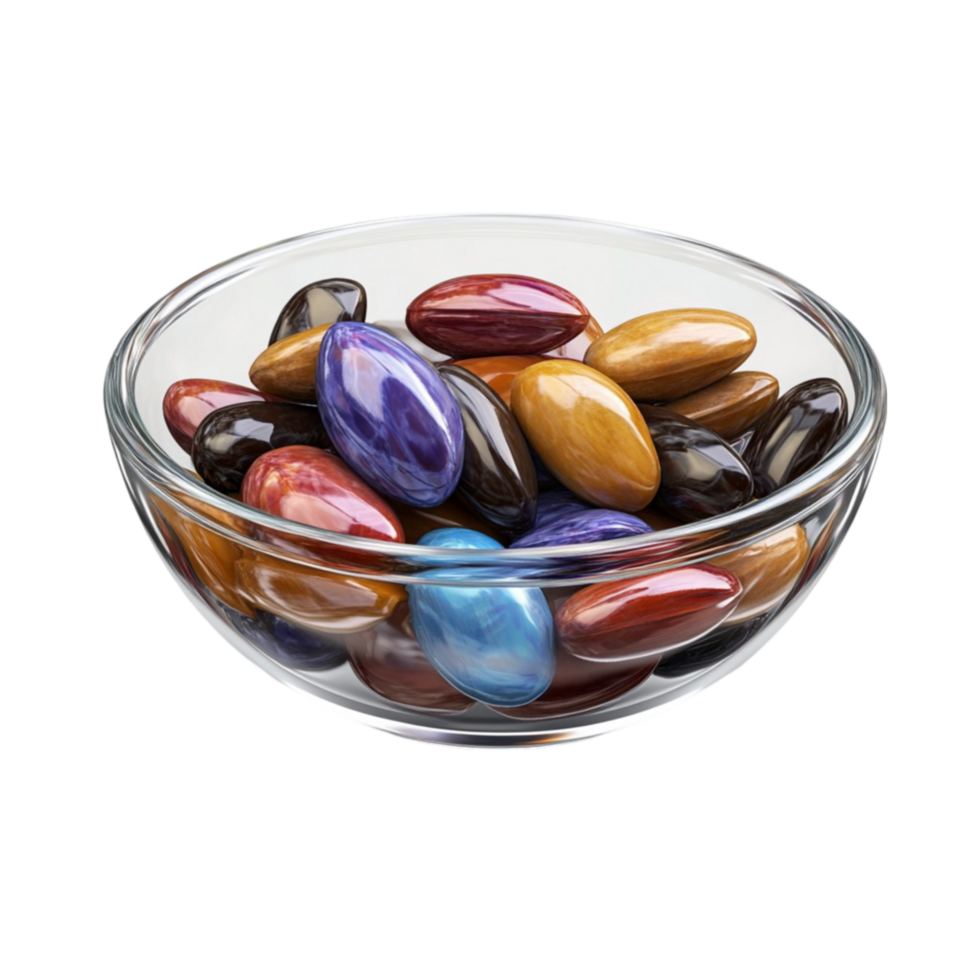Bowl of Colorful Marbles png