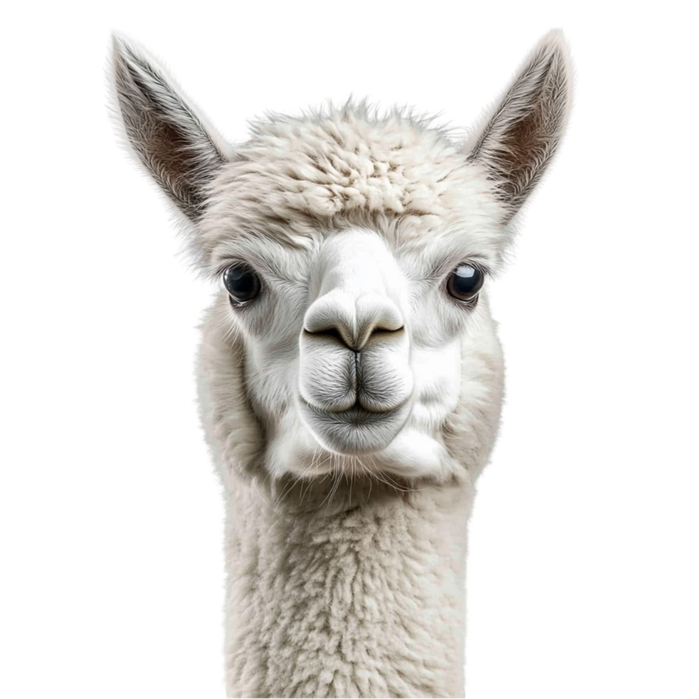 Llama Face on Transparent Background png