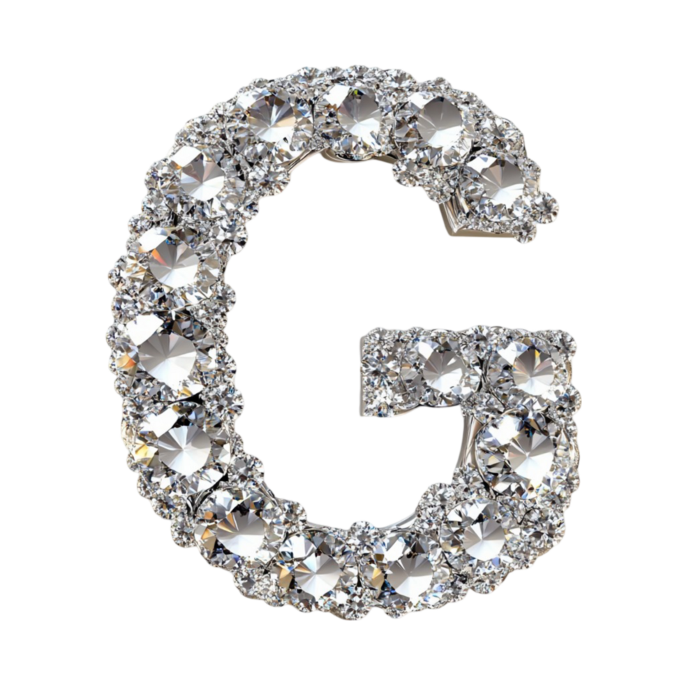 Letter G Made of Diamonds png