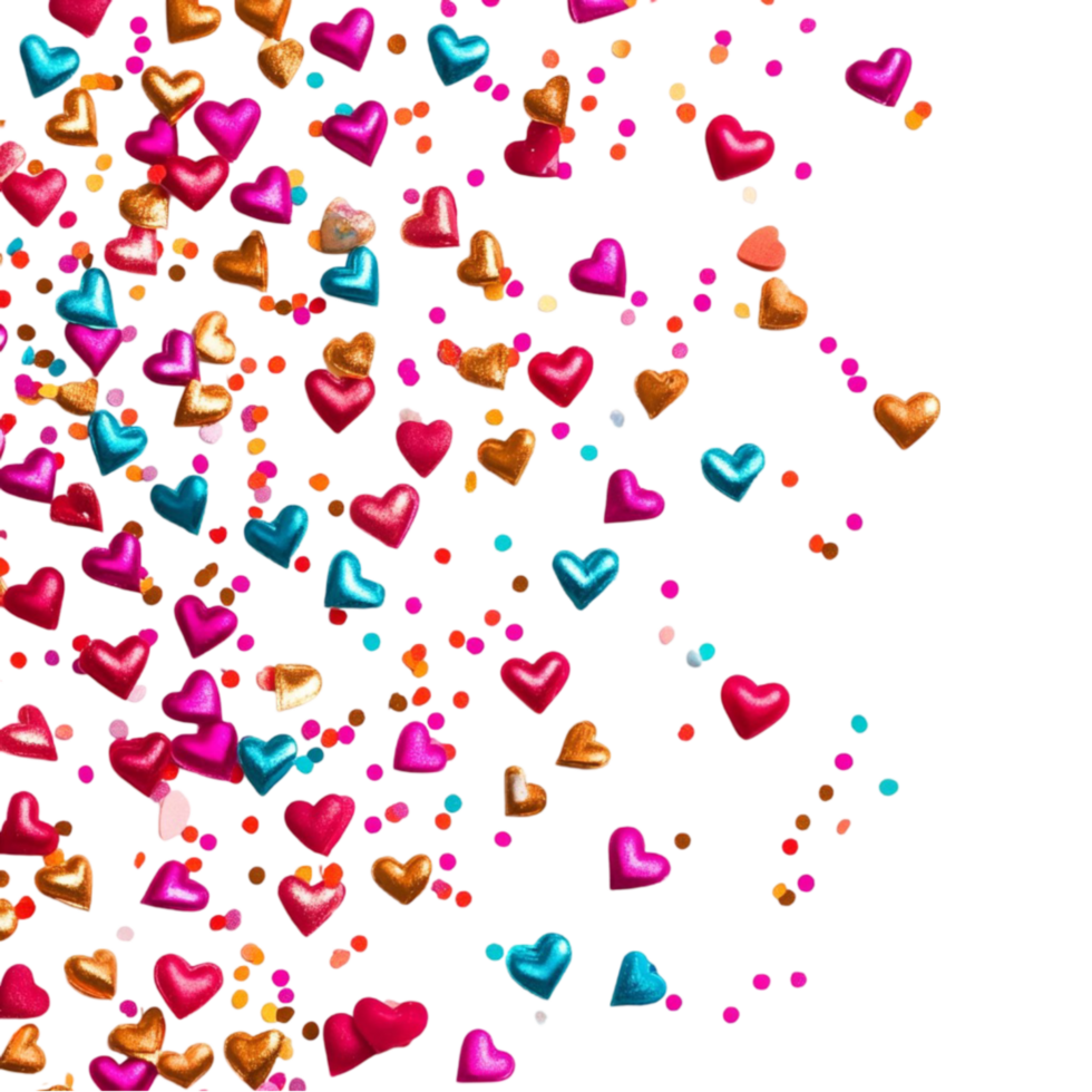 Valentine Day Background with Scattered Confetti Hearts png