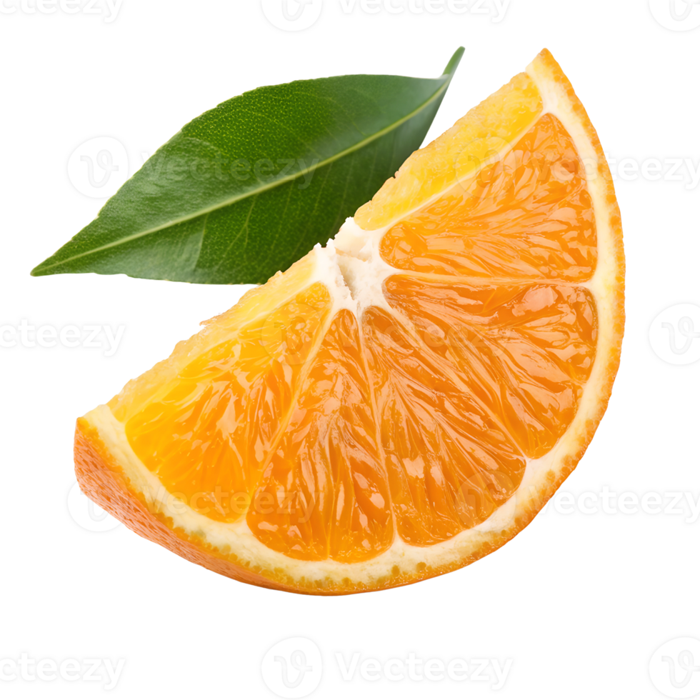 Vibrant Orange with leaves on transparent background png