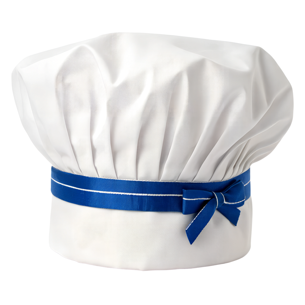 Chefs hat with Blue Ribbon isolated on transparent background png