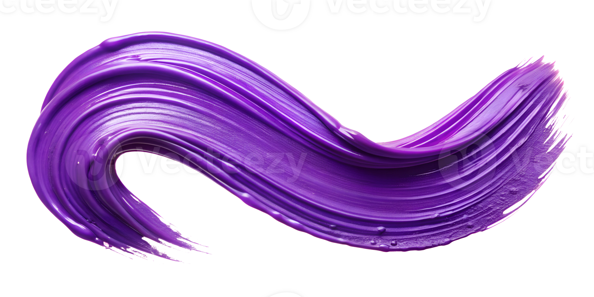 Vibrant purple paint stroke with dynamic curves isolated on transparent backgrounds png