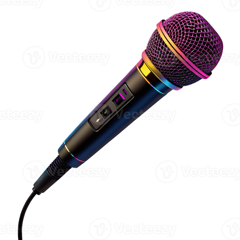 Microphone vibrant color isolated on transparency background png