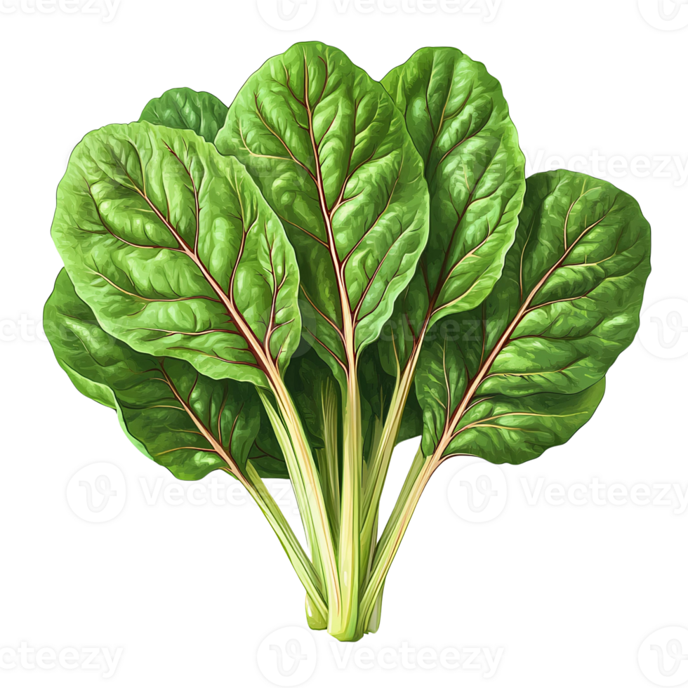 Swiss chard leaves bunch on Transparent Background digital painting png