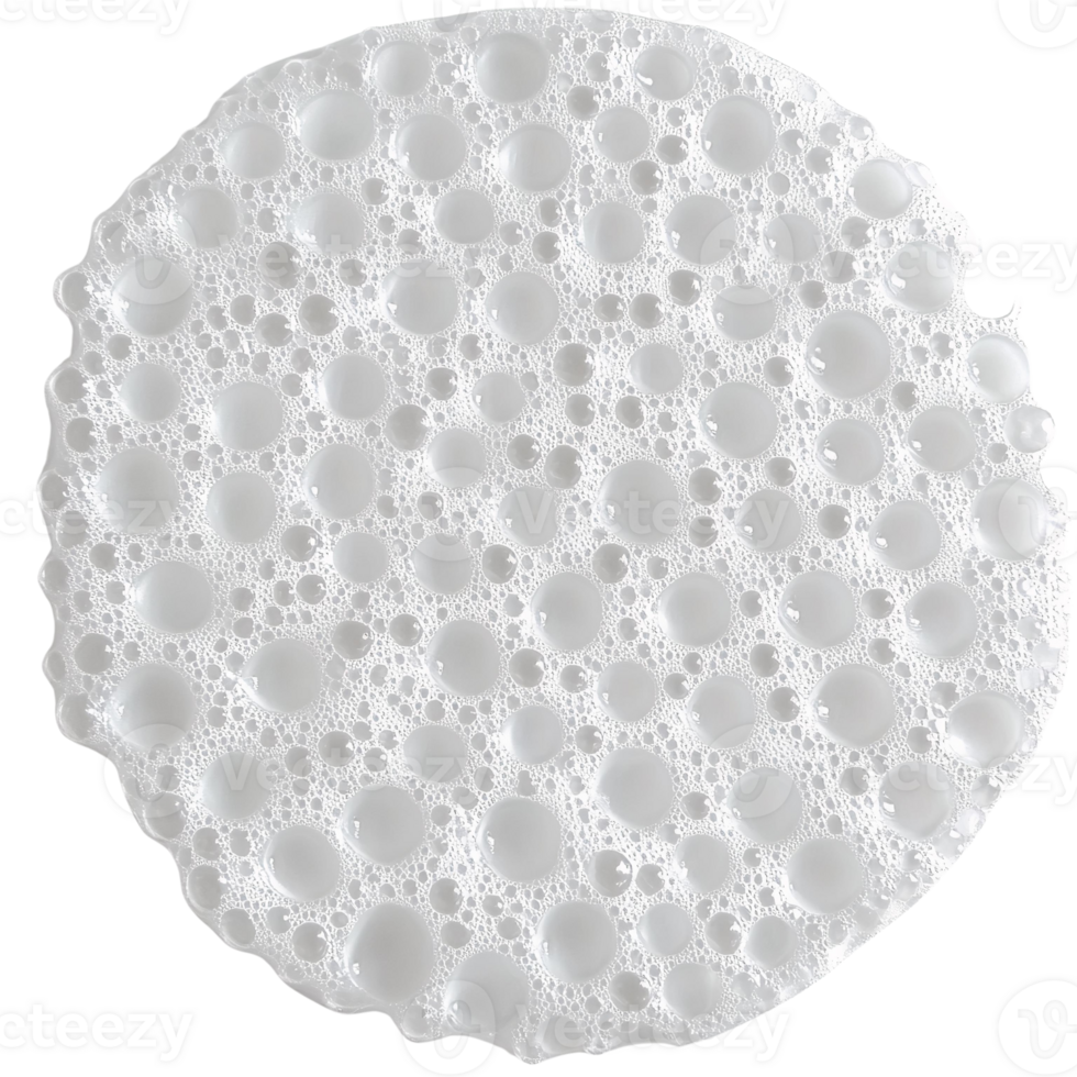 White soap foam texture with bubbles isolated on transparent background png