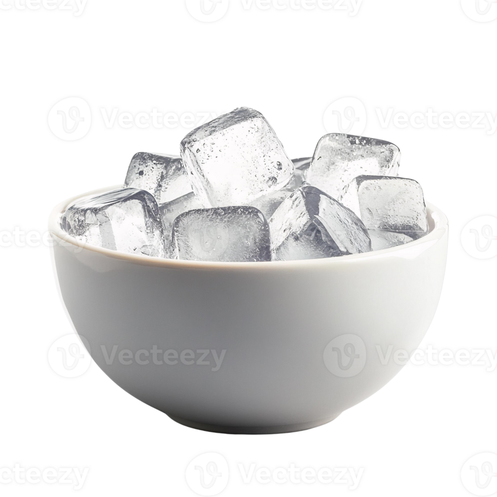 Frosty Ice Cubes in Clean White Container Isolated on Transparent Background png
