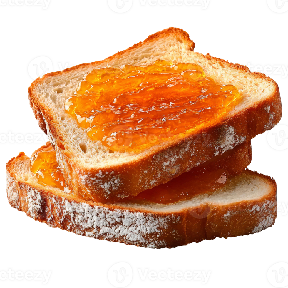 Orange marmalade toast on transparent background png