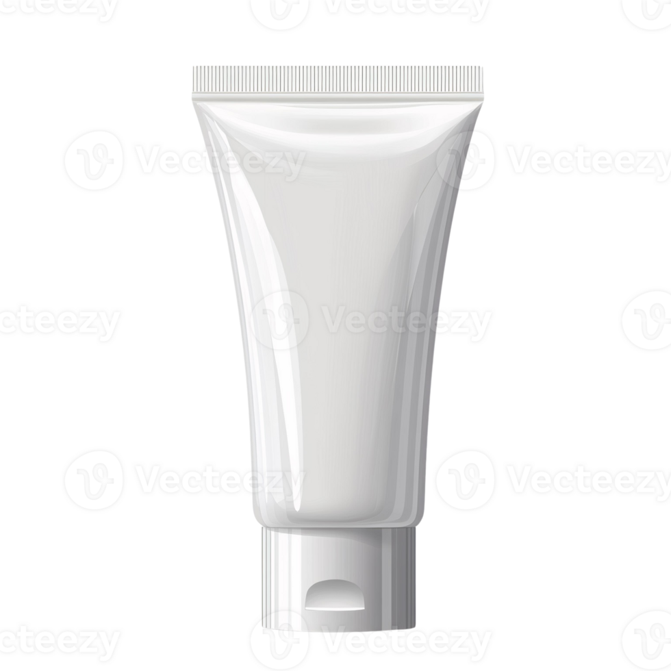 Blank White Cosmetic Tube Isolated on Transparent Background png