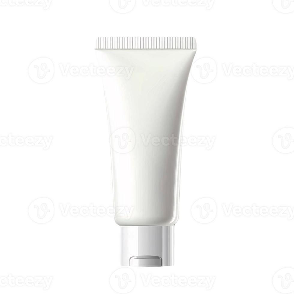 Empty White Squeeze Tube Mockup on Transparent Background png