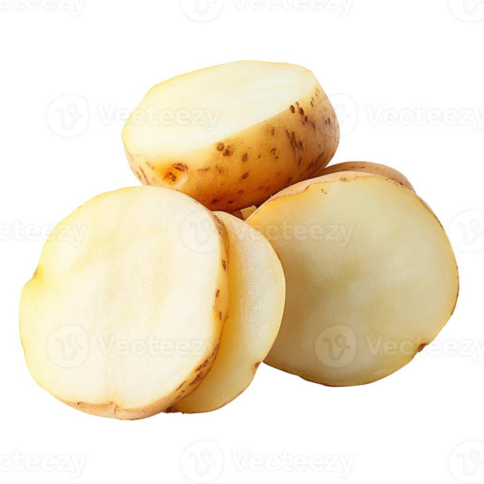 Potato slices isolated on transparent background png