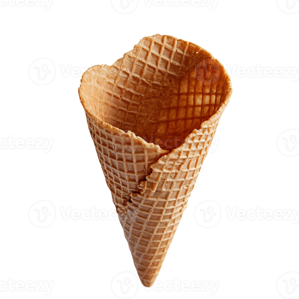 Waffle Ice Cream Cone Without Ice Cream on Transparent Background png