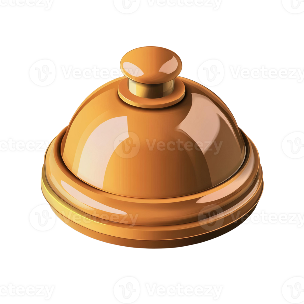 Golden service bell icon on transparent background png