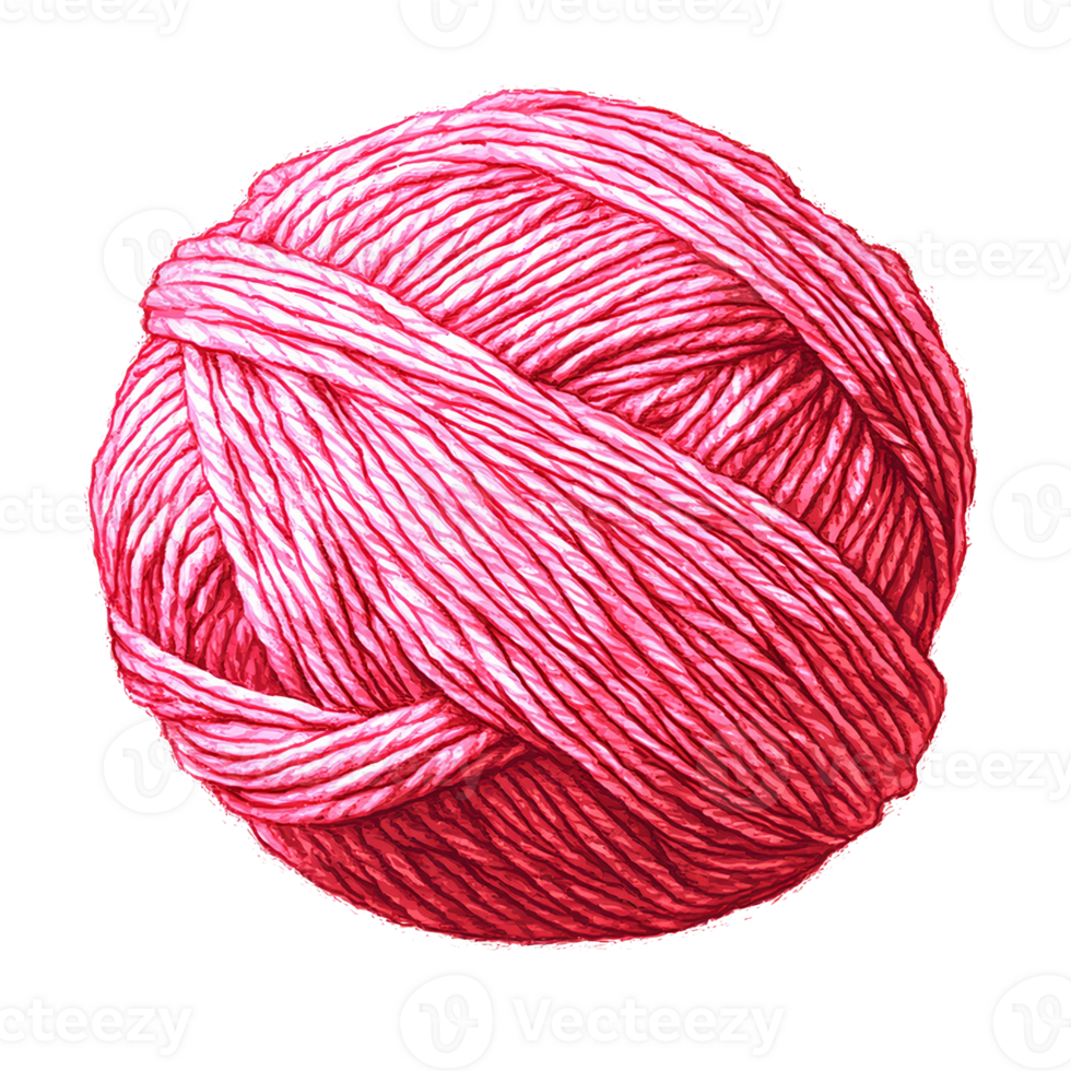 Cozy Pink Yarn Ball Isolated on Transparent Background png