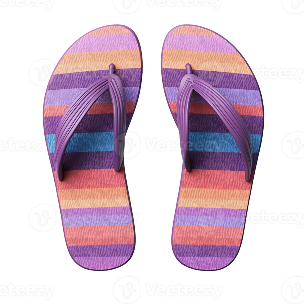 Striped flip flops on transparent background png