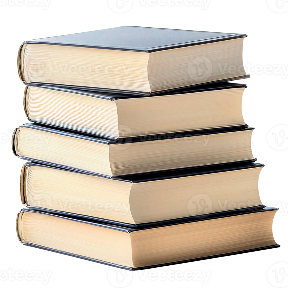 Stack of books on transparent background png
