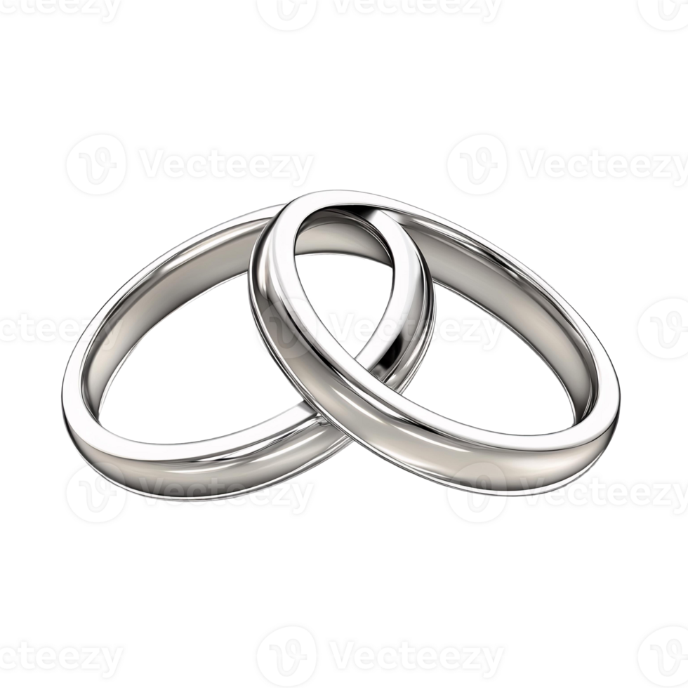 Elegant Diamond Wedding Rings Set on transparent background png