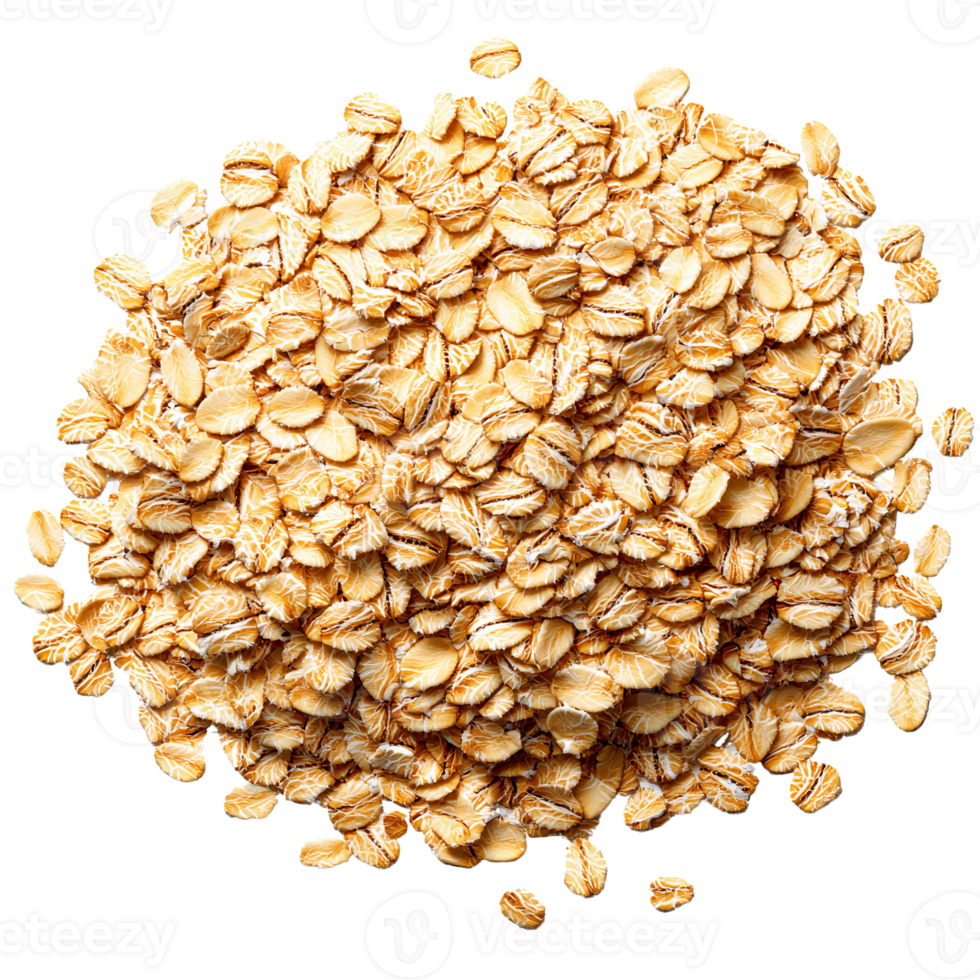Rolled oats pile isolated on transparent background png