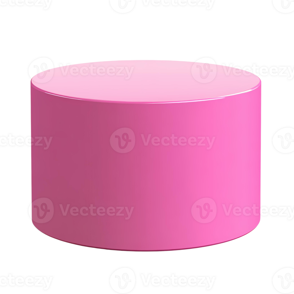 Elegant Pink Cylindrical Display Stand Isolated on Transparent Background png