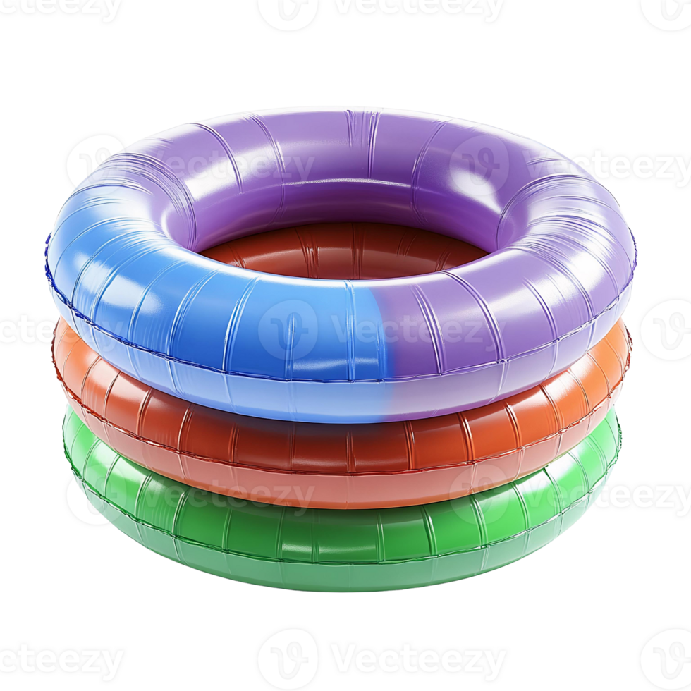 Pastel Swim Ring Stack Isolated on Transparent Background png