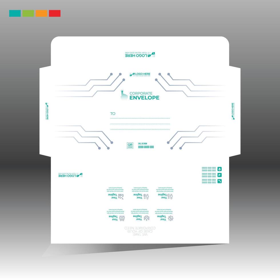 A business envelope for print vector