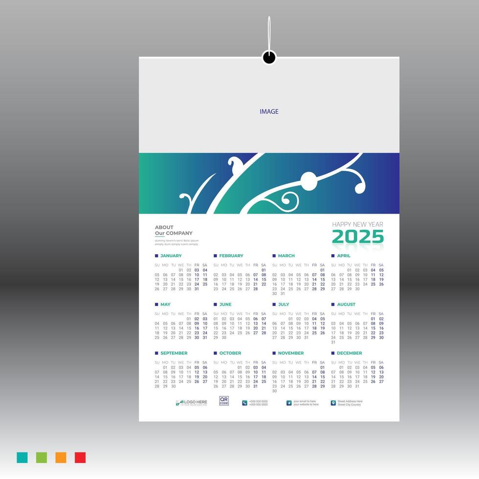 calendar design for 2025 vector