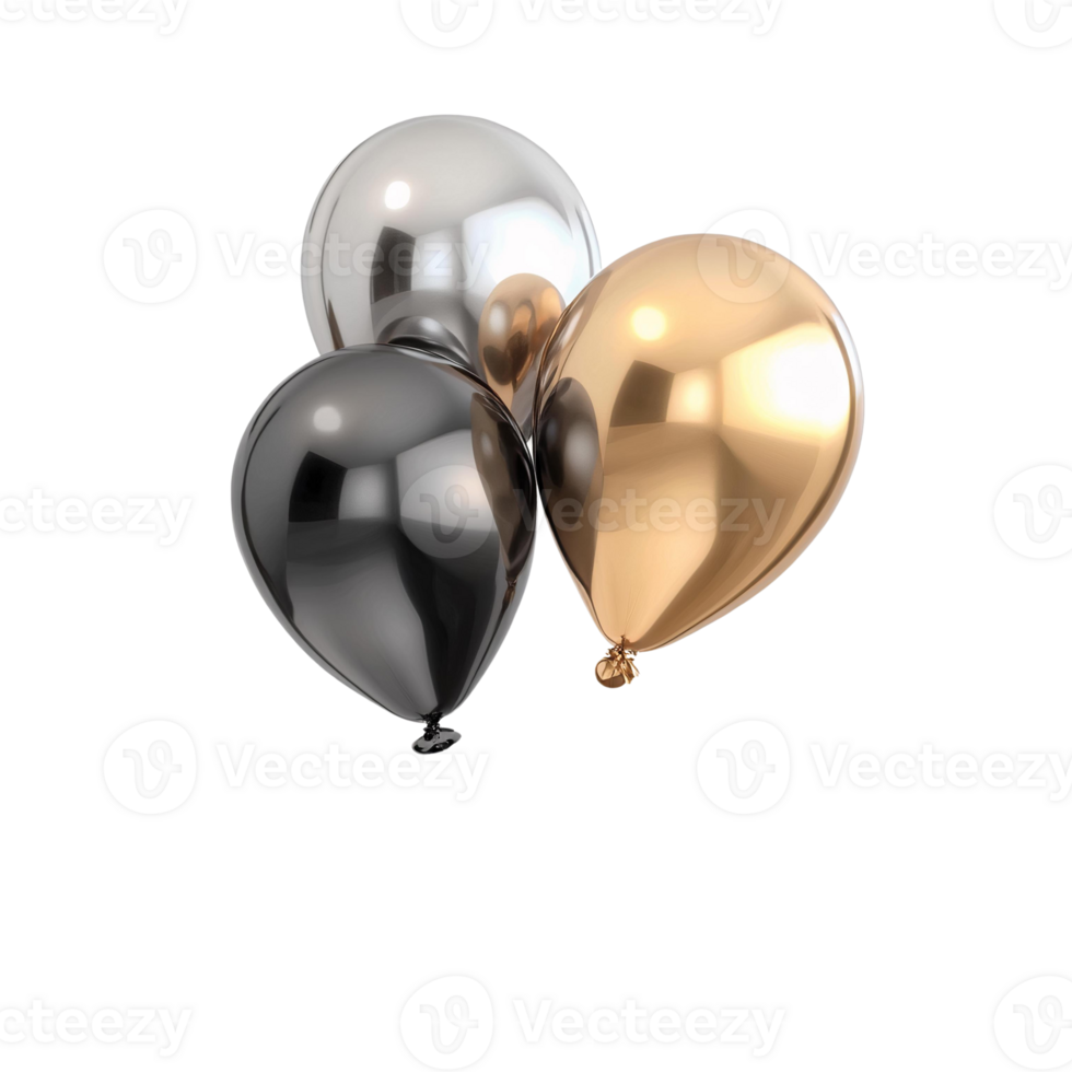 Metallic balloons group on Transparent Background png