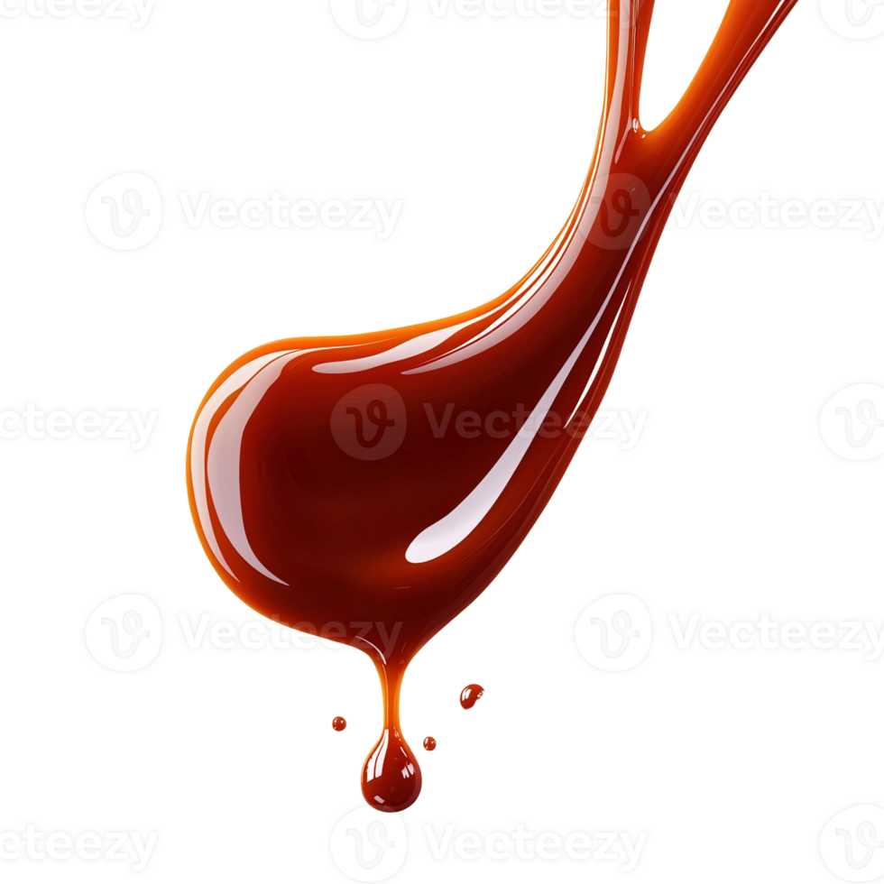 Caramel sauce splash on Transparent Background png