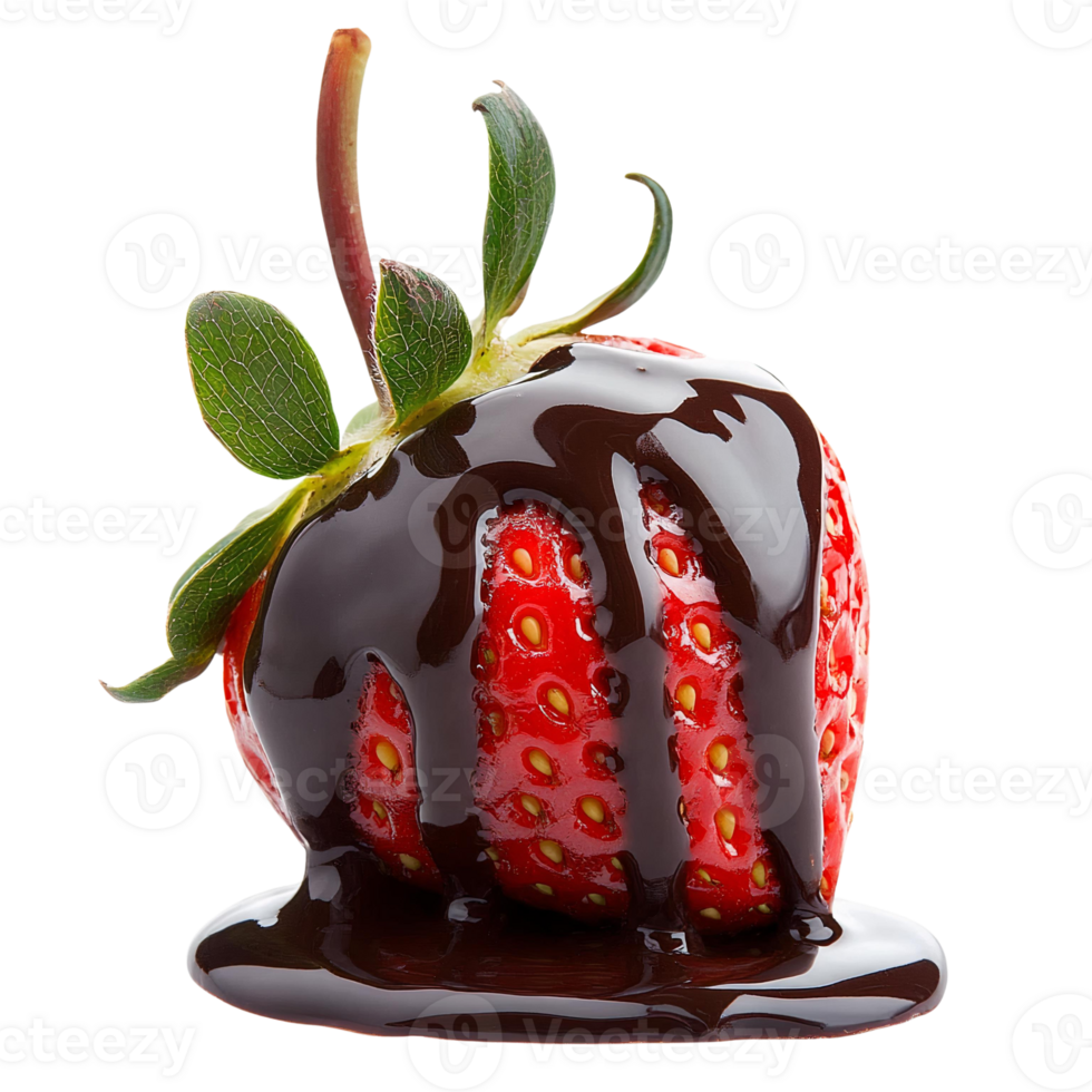 Chocolate Covered Strawberry on transparent background png