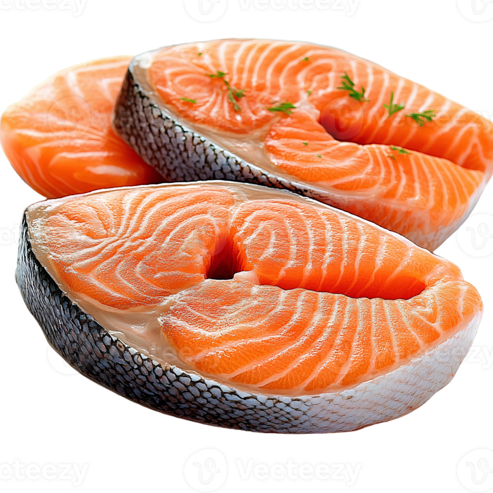 Salmon steaks isolated Rustic Wooden Cutting Board with Oyster Mushrooms Isolated on Transparent Background png