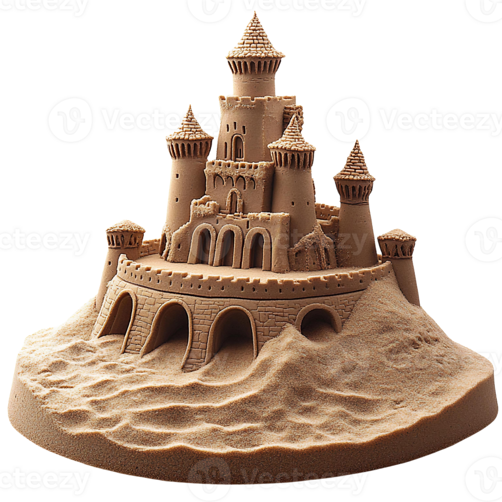 Sandcastle model intricate design Oyster mushrooms cluster on transparent background png