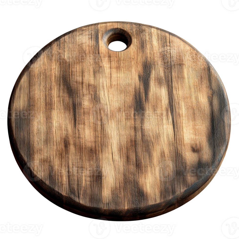 Rustic Wooden Cutting Board with Oyster Mushrooms Isolated on Transparent Background png