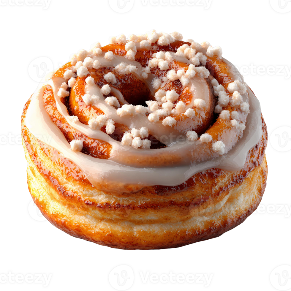 Sweet cinnamon roll with icing and sugar topping Oyster mushrooms cluster on transparent background png