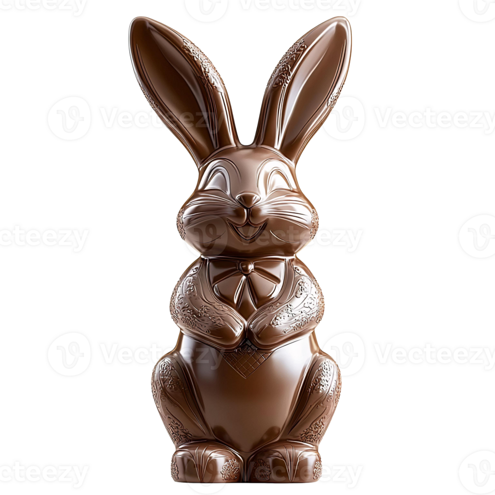 Chocolate easter bunny figurine on transparent background png