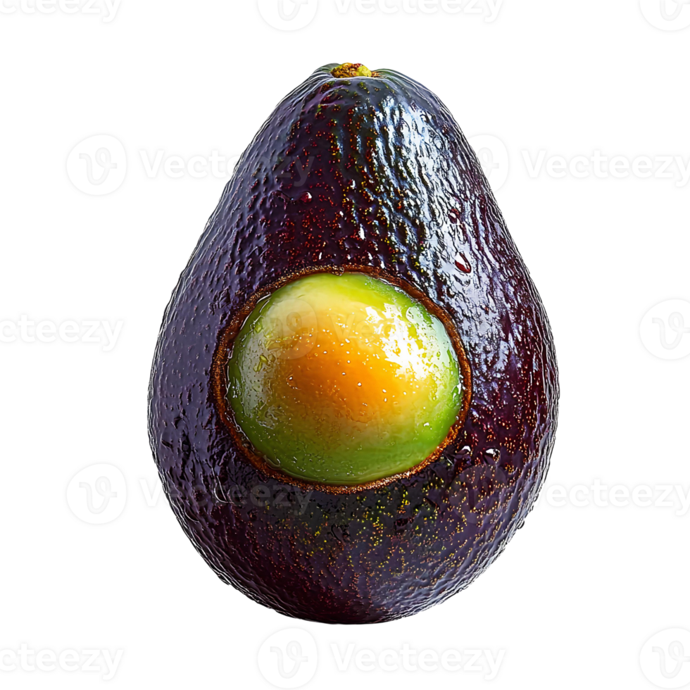 Avocado with pit removed Fresh Green Grapes in Wicker Basket on Transparent Background png